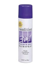 Condition 3-in-1 Maximum Hold Scented Hairspray With SunScreen 7oz NEW