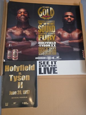 Evander Holyfield Mike Tyson II 1997 Official Vintage Bite Fight Poster St IDES 