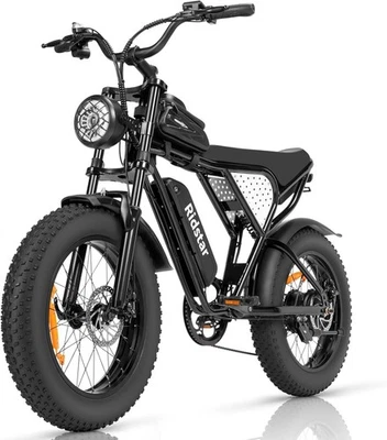 RIDSTAR 20 Zoll Elektrofahrrad Off-Road eBike 1000W 15Ah E-Mountainbike 45KM 7 Gänge EU