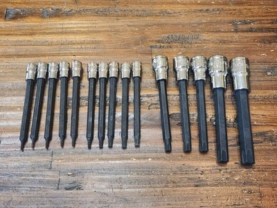 Blue Point Tools 15pc LONG Tamper Resistant TORX STAR Socket Set T6-T60 USED