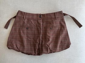 Free People Saturn Bubble Mini Skirt Brown Plaid Size 4