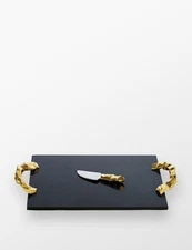 Michael Aram Rock Cheese Board With Knife - Gold - 175970