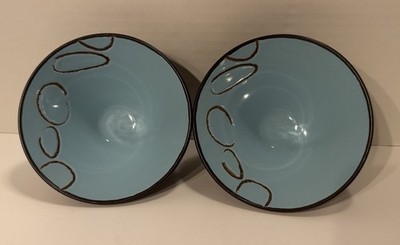 FLIRT By R&B Ritzenhoff Breker, Bowls, 5-1/2 W x 2-7/8 H, Blue & Brown, Rare!