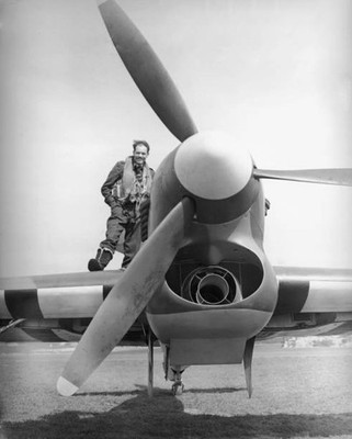 Pilot clambers into cockpit of his new Hawker Typhoon fighter plan- Old Photo