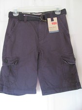 NWT Boy's Levi's Dark Navy/Camo Cargo Shorts relaxed fit w/ belt size 10 Reg