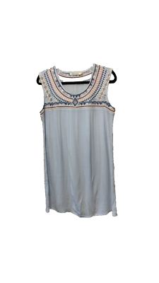 Blue Solitaire embroidered dress sz M peasant boho festival concert country  | eBay