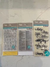 #166S Hampton Art Jilibean Soup ALPHA DICTIONARY PHRASES Cling Stamps Lot 3 pkgs