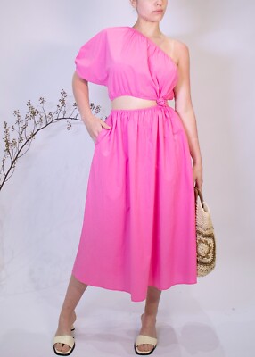 one shoulder cut out midi dress Aria One Shoulder Cut Out Midi Dress
