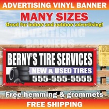 TIRE SERVICE Advertising Banner Vinyl Mesh Sign Discount New Used Tyre Shop