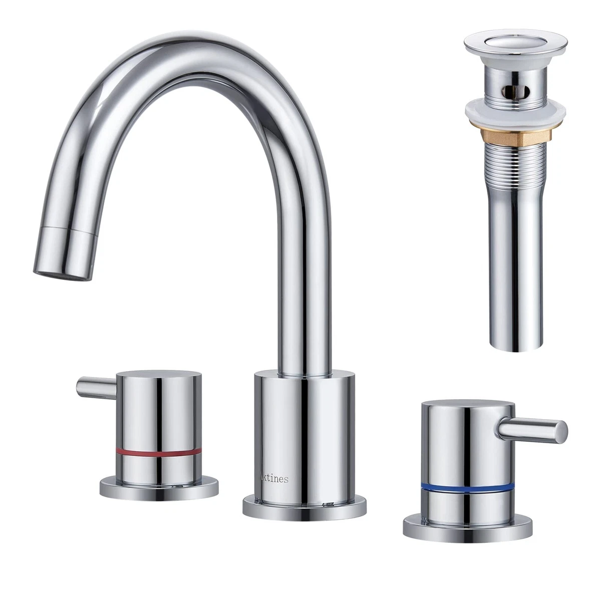 Aktines Bathroom Faucets for Sink 3 Holes, Widespread Bathroom Sink Faucet  wi... | eBay