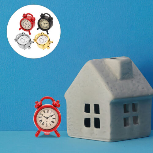 Miniature Dollhouse Clock Decor 4PCS 1:12 Scale Alarm Clock Model Mini Clocks - Picture 1 of 12