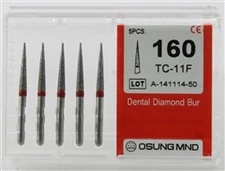 Dental Diamond Burs, Fine Grit Multi-Use, 5 Pcs/Pk [160TC-11F]