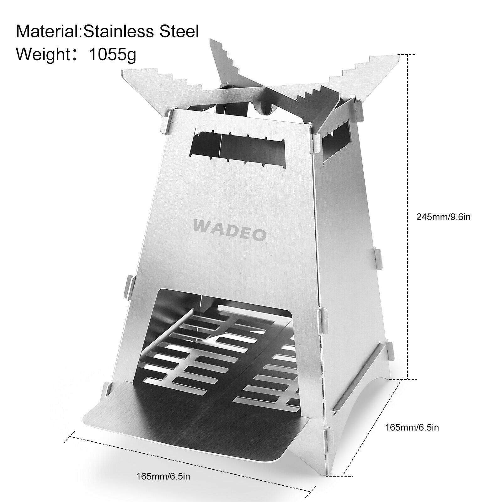 WADEO Foldable Backpacking Wood Burning Camping Stove with Carry Bag | eBay