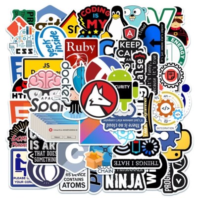 (50 pcs set) Cool Programming Stickers Internet Java php Docker Geek ...