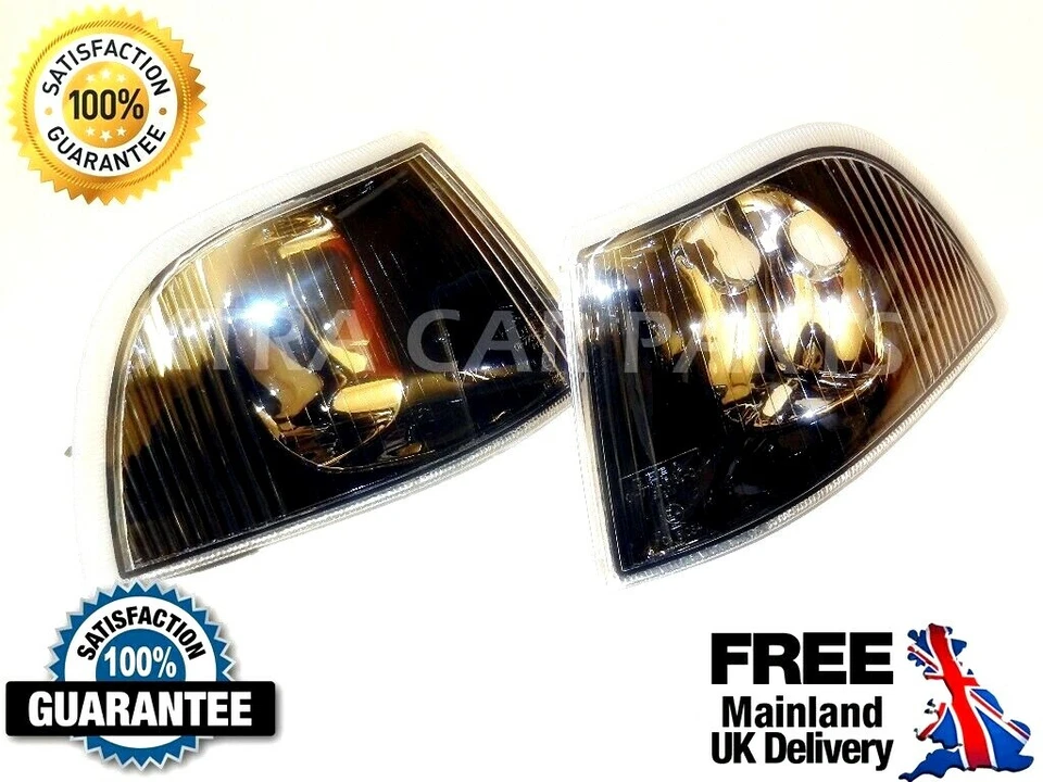 PARA VOLVO V40 S40 1995-2000 PAR DE INDICADORES DELANTEROS REPETIDORES IZQUIERDA + DERECHA CONJUNTO NEGRO Foto 2 de 3