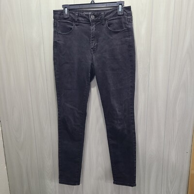 American Eagle Outfitters Women Size 8 Hi-Rise Jegging Super Stretch Black 