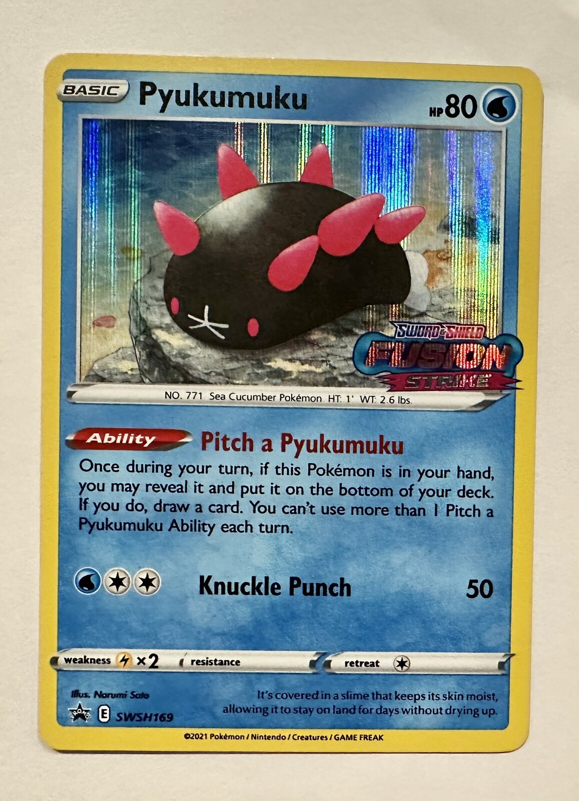 Pyukumuku - SWSH169 Sword & Shield Promo Stamped Pokemon TCG HOLO NM