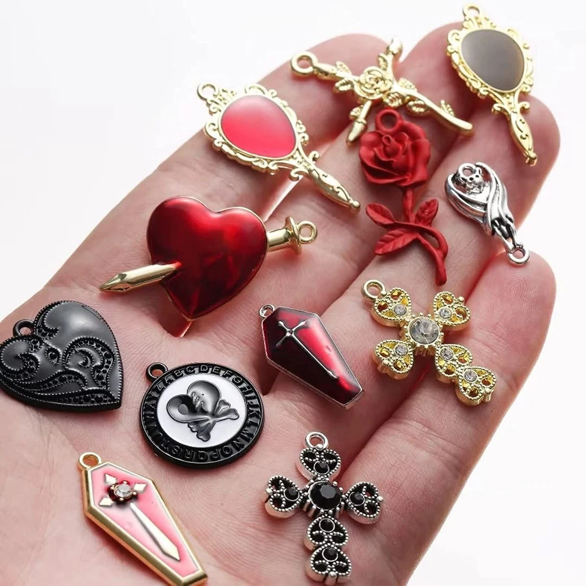 1, 4 or 20 Pieces: Pink Goth Grim Reaper Death with Lamb Charms - Doub –  Guerrilla Charm