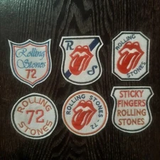 6 pcs of The Rolling Stones Patches Tongue Rock Band Music Embroider Sew on