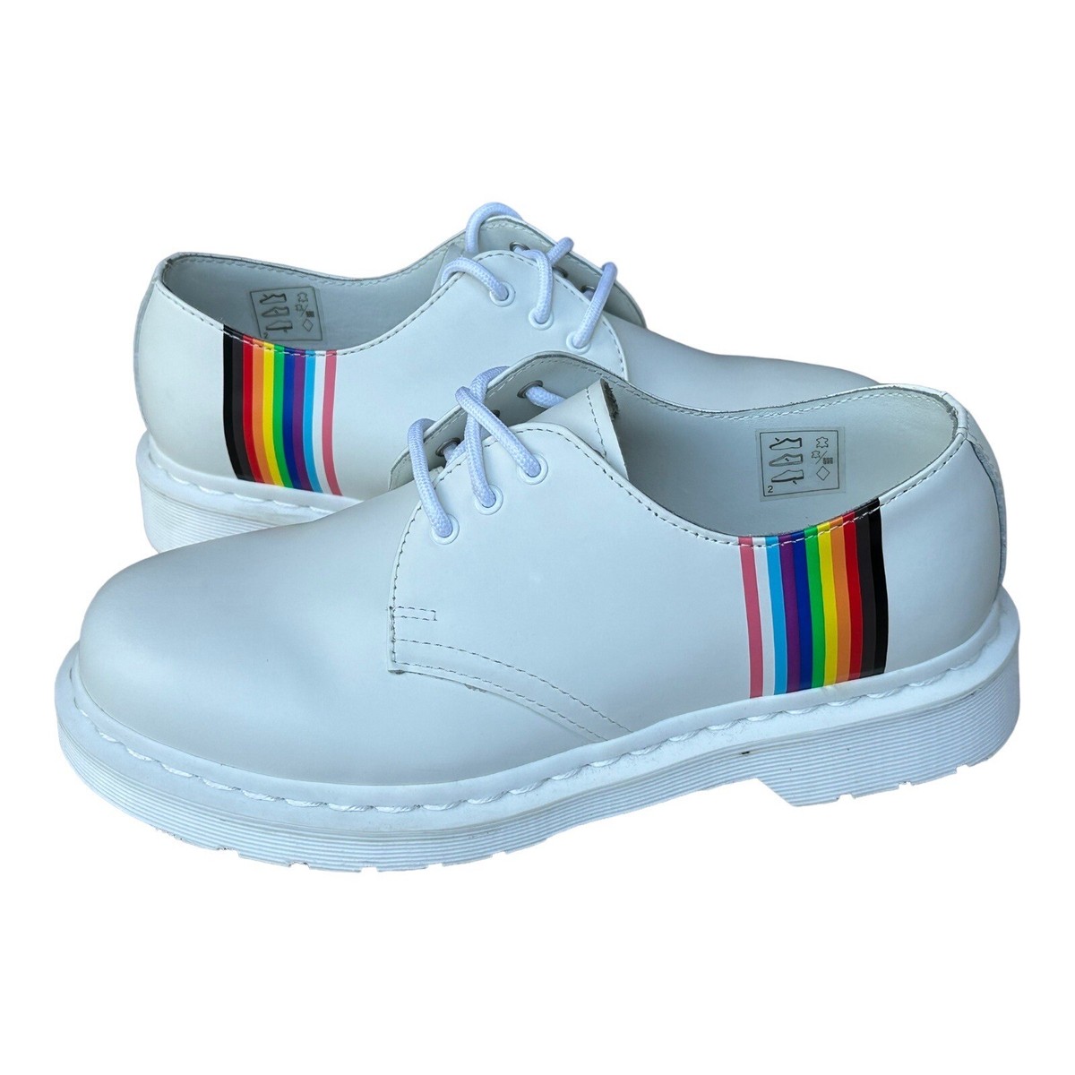New Dr Martens 27522 White Smooth Leather Pride Oxford Shoes Men 9 NEW Dr Martens 27522 Pride Oxford Shoes White Smooth Leather  main image 3