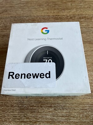 RENEWED Google Nest 3rd Gen Smart Learning Thermostat - Stainless Steel T3007ES