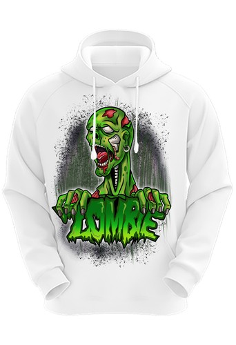 Airbrush Painted Zombie Battle Royale Hoodie Shirt Hat Backpack Tag Mug Coaste - Picture 3 of 11