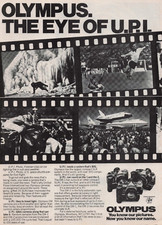 1979 Vintage Print Ad Olympus The Eye of U.P.I. SLR OM-1 OM-2 likes to travel