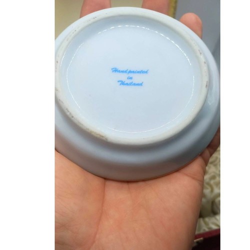 Christmas Gift Benjarong Swan Bird Mug Porcelain Lid & Saucer Set Hand Painted - Picture 7 of 14