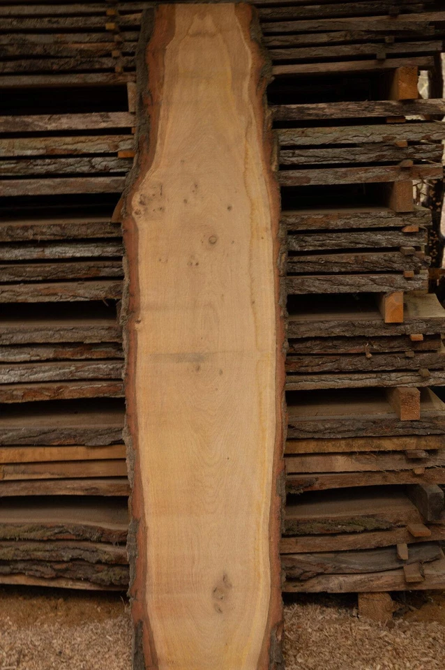 Eichenbrett unbesäumt rustikal Wildeiche Bohlen Regal 27-40x2,8cm, Länge bis 4m - Bild 4 von 4