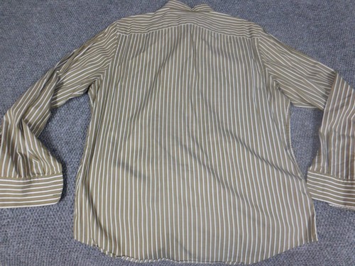 Club Monaco Mens Shirt Large olive striped button down - Picture 10 of 13