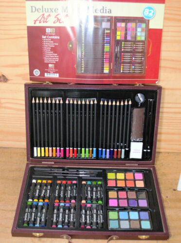 Deluxe Multi Media Art Set Colored Pencils,Oil Pastels,Watercolor Paint,Brushes