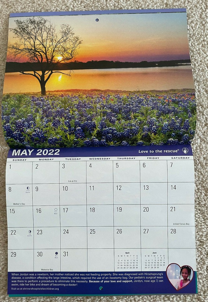 Shriners Hospitals for Children 2022 Calendar Butterfly New Nature