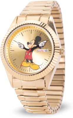 Disney Classic Metal Bracelet Analog Quartz Men's Watch Gold Quartz Wristwatch