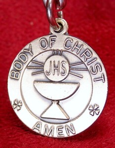 Nun’s Collection Holy Eucharist Body of Christ Sterling Communion Rosary Medal