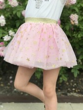 NWT Doe a Dear Girls Tulle Tutu Pink Skirt with Stars size 5