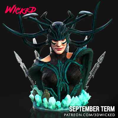 HELA, MARVEL, BUST, 70-200mm, FIGUR, FAN ART, 3D-DRUCK, STATUE, WICKED, MFW