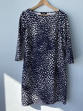 Nine West Women's Size 10 Dress polka dot navy