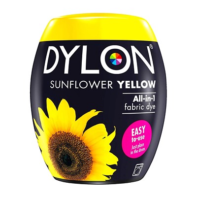 DYLON Textilfarbe Sonnenblumen Gelb Farbe & Fixierer für 600g Stoff fabric dye