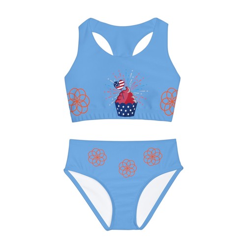 Girls Two Piece Swim Suit (AOP). Celebrate 🇺🇸 in style - 第 1/16 張圖片