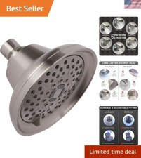 Elegant Brushed Nickel Shower Head: Multi-Function Rainfall  Massage Options
