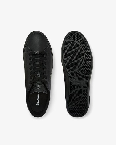 Lacoste Men's Powercourt 1121 Leather Casual Shoes Black Mens Sneaker 41SMA003 - Picture 4 of 6