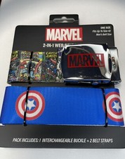 Captain America Belt Marvel Classic Shield Web Belt Set 1sz Comic NEW