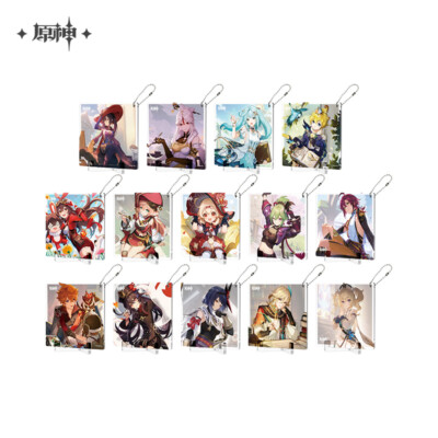 miHoYo Genshin Impact Happy Birthday Keychain Official Acrylic Coaster Keyring