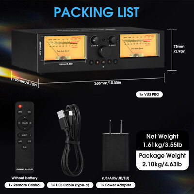 Douk Audio VU3PRO Amplifier/Speaker Selector VU Meter 2-IN-2-OUT