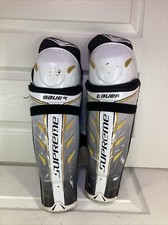 Bauer Supreme Total One 14” Inch Max Sor3 Hockey Shin Guards White And Yellow