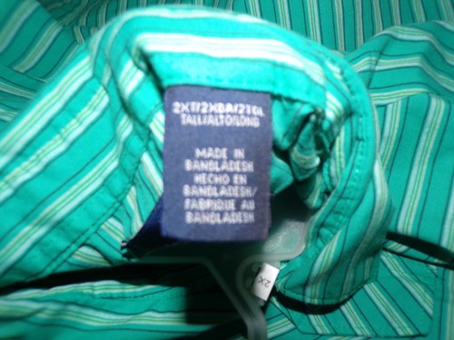 VTG 90s Wrangler Mens Green Striped Pearl Snap Western Shirt Size 2XT - Picture 2 of 7