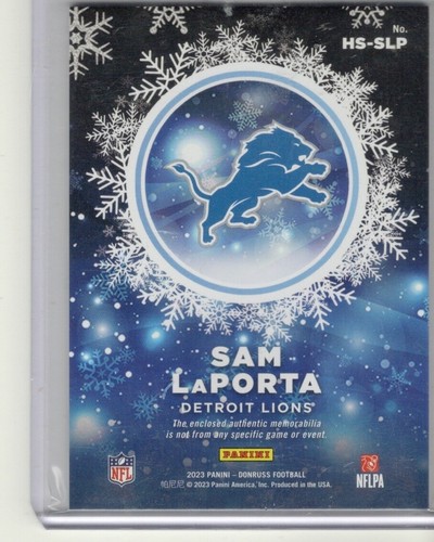 2023 Donruss SAM LAPORTA RC Rookie Sweaters Relic Patch 2 Colors - Picture 2 of 2