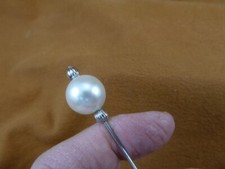U8-w 14mm white faux pearl beaded silver hatpin Pin hat pins JEWELRY minimalist