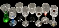 Miniature Fine Cut Crystal Cordial Glasses Set of 8 Mismatched Some From France