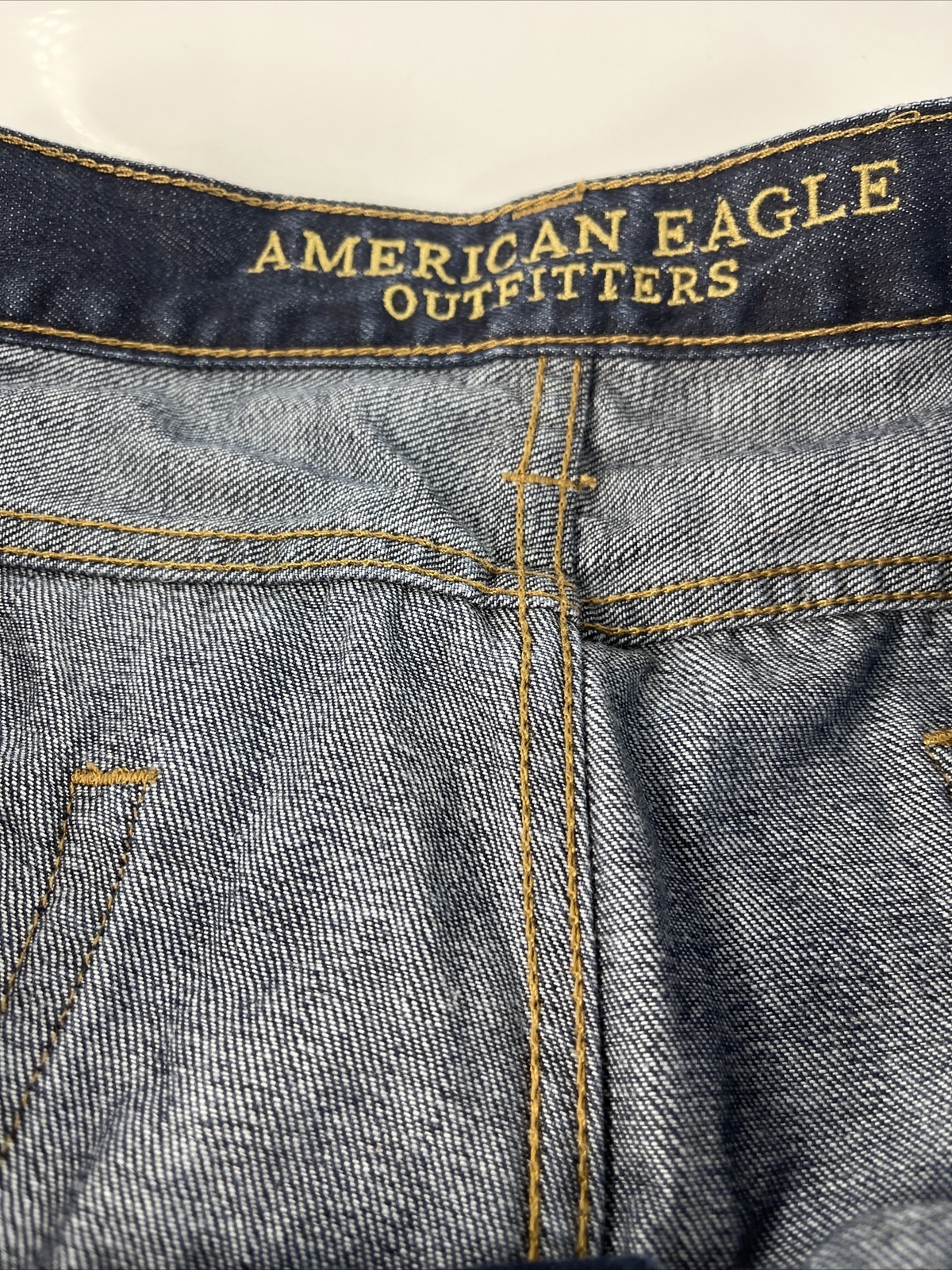 American Eagle Jeans Mens 38x32 Original Straight Dark Wash Blue Denim